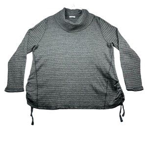 J Jill Sweater Womens size XL Gray Mock Neck Long Sleeve Cotton Stretch Pullover
